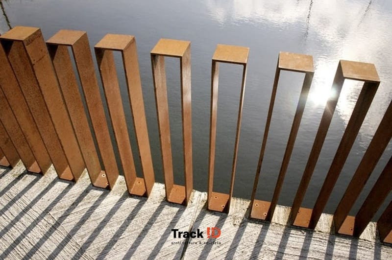 Cancello scorrevole acciaio corten motorizzato